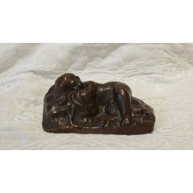 Petit sujet en bronze 'L'enfant en sommeil' 19ème siècle