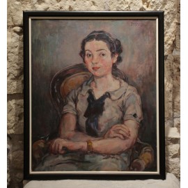 Tableau huile sur toile 'Portrait de jeune fille' Raphaël Dubois (1888-1960)